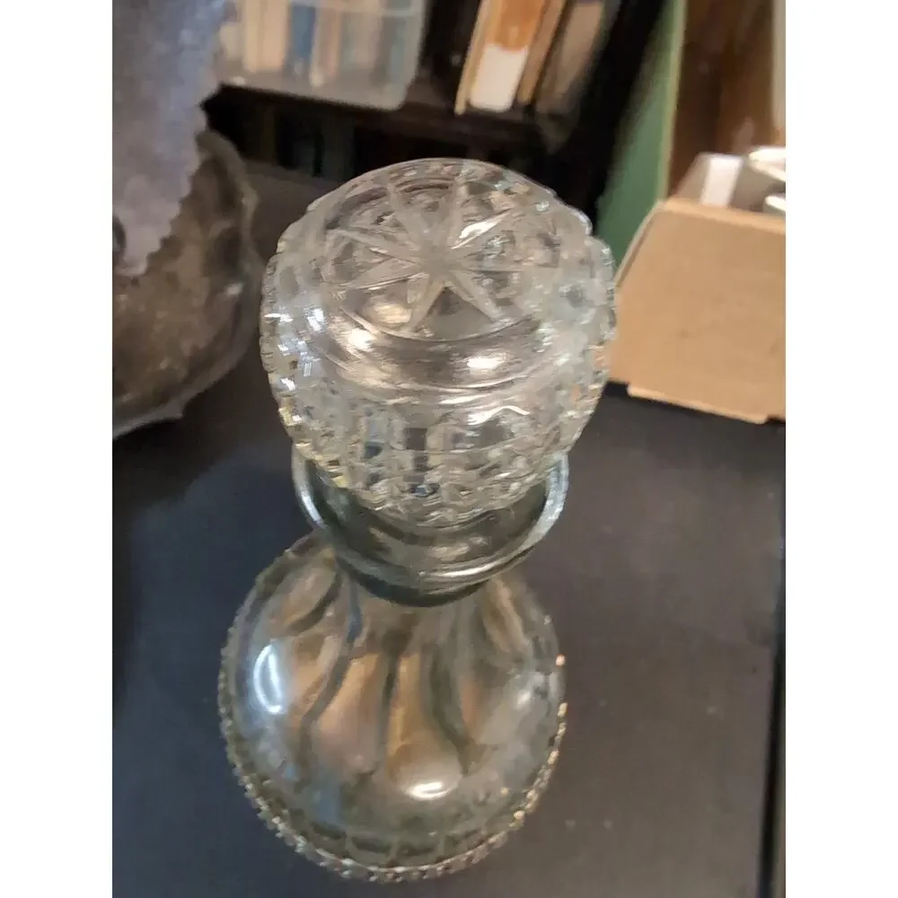 Gales of Sheffield England Vintage Silver Plate Crystal Glass Decanter Bottle